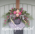 Pink and cream half flat wreath