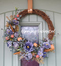 Blue & orange burst wreath