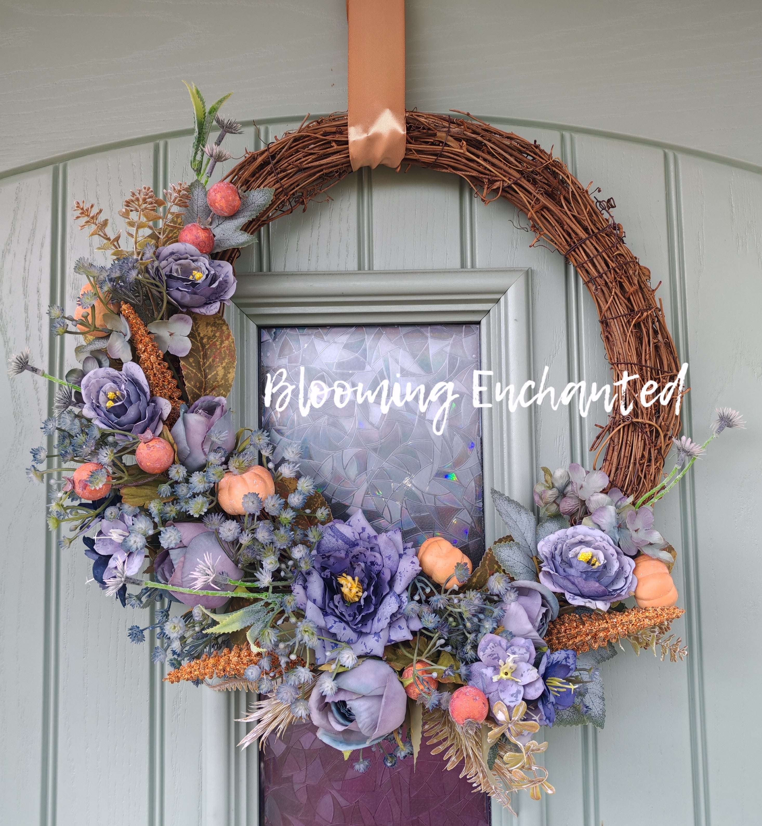 Blue & orange burst wreath